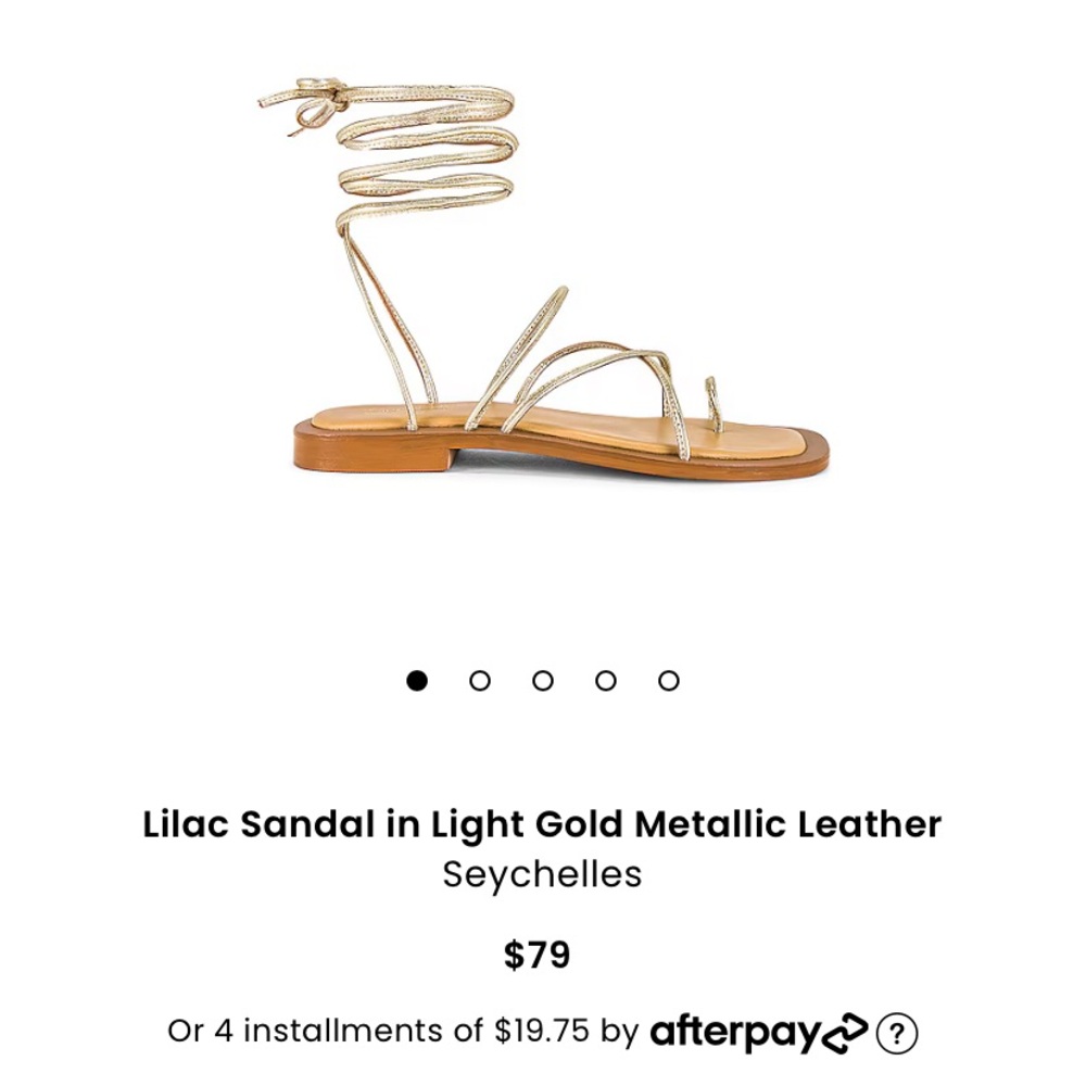 Seychelles Lilac Sandal in Light Gold Metallic Leather